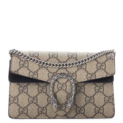 gucci gg supreme monogram mini dionysus shoulder bag black|gucci dionysus bag suede.